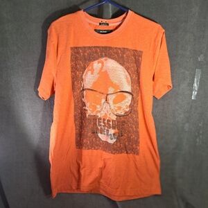 Blend 42 Pressure Under Drive Skull Glasses Orange Graphic Tee G Slim XL